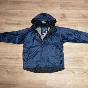 Men's Size Large Bimini Bay Outfitters Navy Rugged Waterproof Raincoat w/ Hood